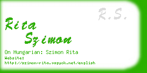 rita szimon business card